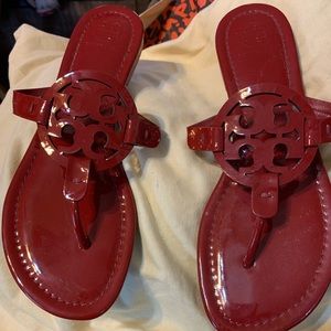 Tory Burch red patent Millers
